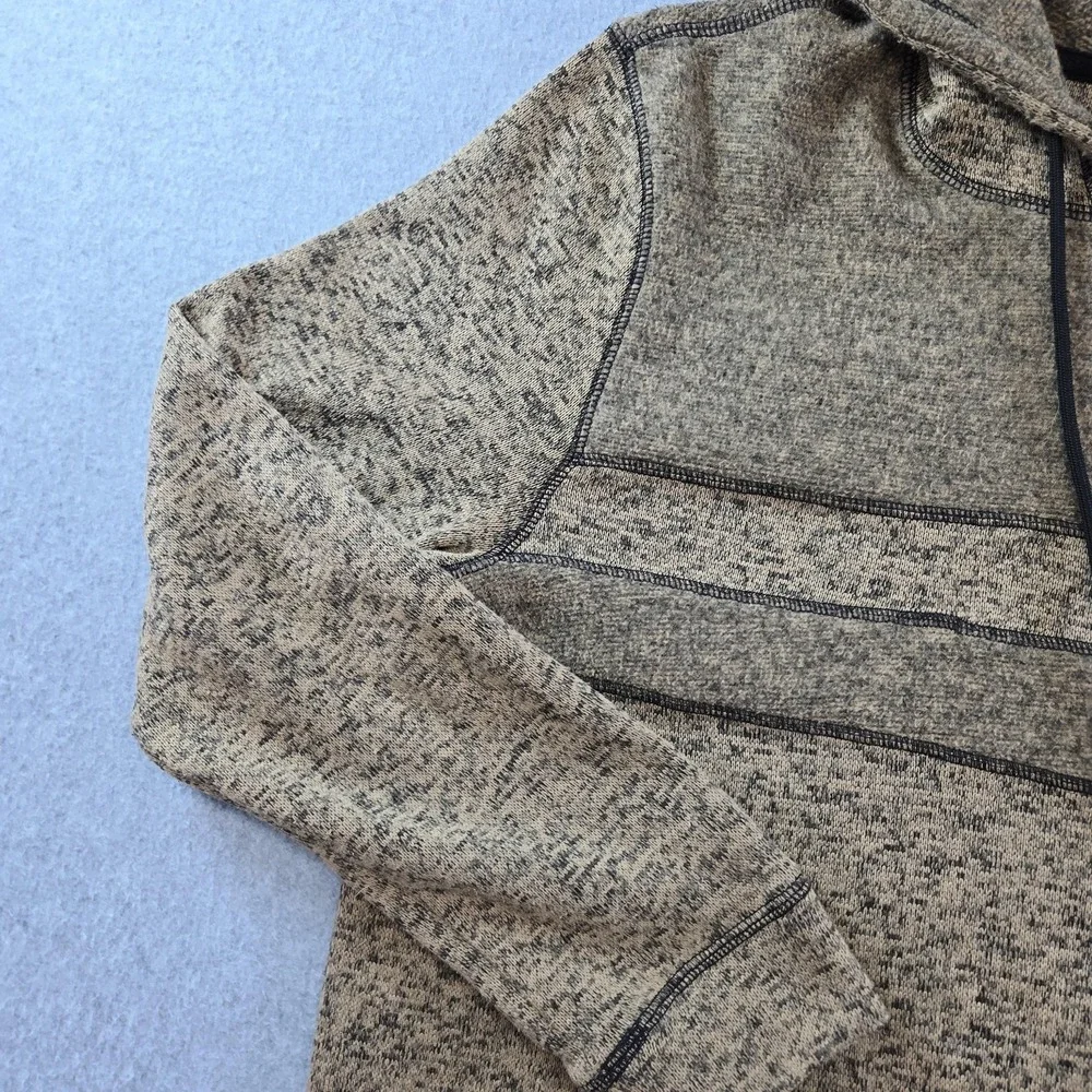 BKE‎ Hoodie Mens M Beige Pullover Hooded Pockets Tagless Fleece Striped